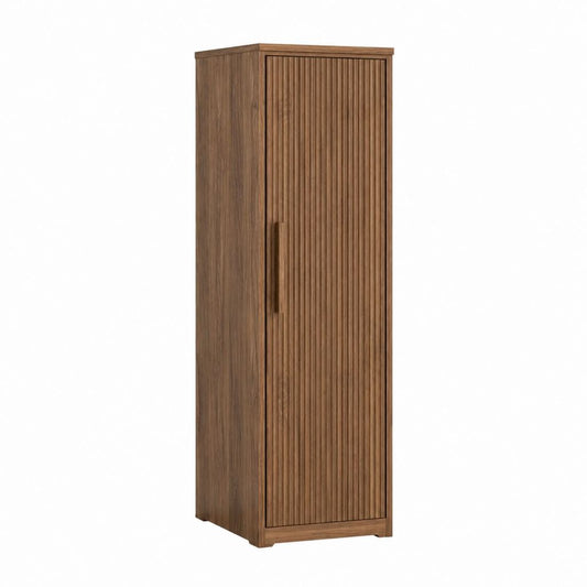 Armoire de rangement rectangulaire 1 porte marron noyer en MDF 60 x 40 x 190 cm